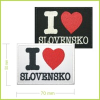 I LOVE SLOVENSKO - vyšívaná nášivka