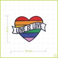 LOVE IS LOVE - vyšívaná nášivka