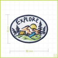 EXPLORE 1 - vyšívaná nášivka