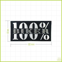 100% BIKER - vyšívaná nášivka