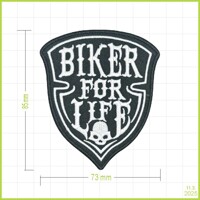BIKER FO LIFE - vyšívaná nášivka