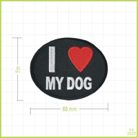 I LOVE MY DOG - vyšívaná nášivka