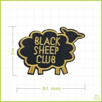 BLACK SHEEP CLUB - vyšívaná nášivka